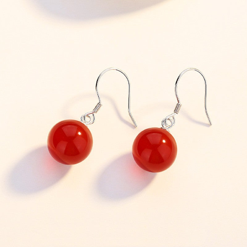 Women's Korean Style Sterling Sier Agate Trendy Ear Hook