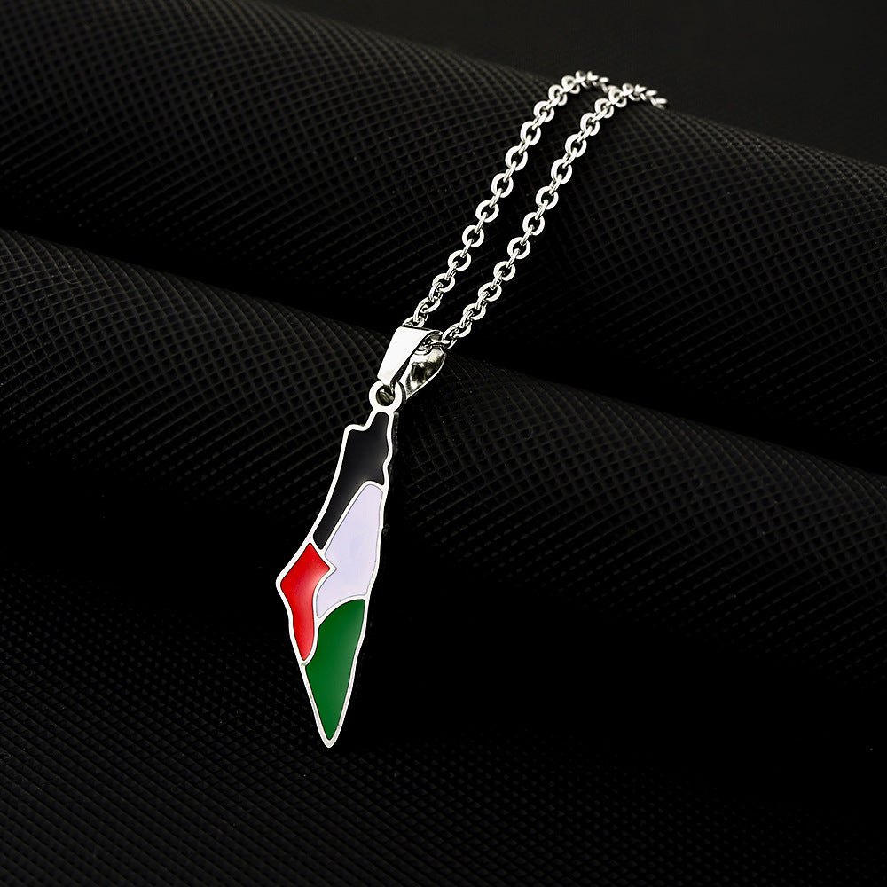 Women's & Men's Vintage Israel Palestine Titanium Steel Couple Necklaces