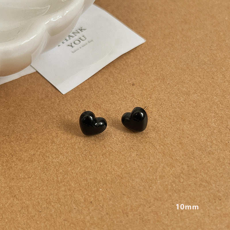 Women's Sier Needle Heart Pearl Fashionable Ear Earrings