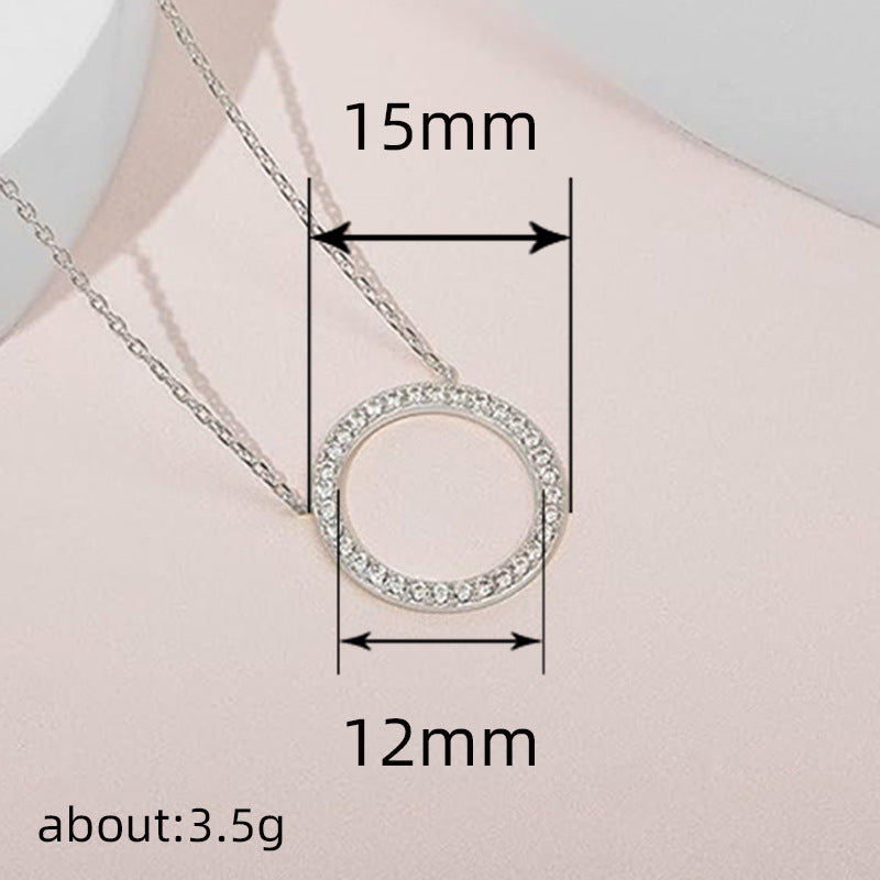 Women's Shi Fashion Simple Round Micro Inlaid Necklaces
