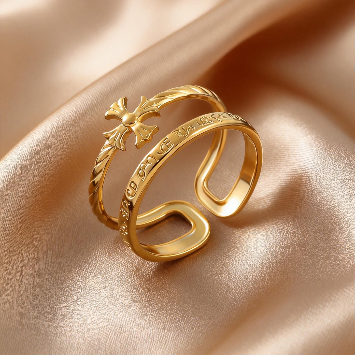 Steel Open-end Niche High-grade Fashion Trend Affordable Luxury Style Ring