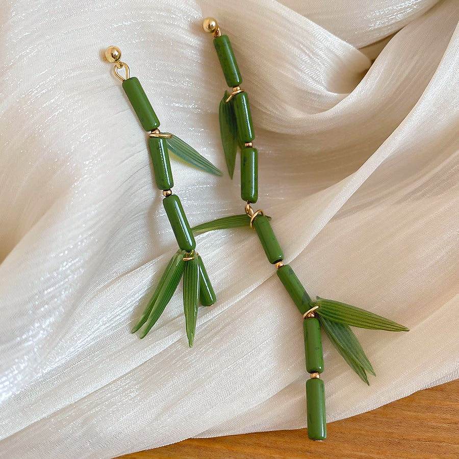 Women's Bead Flower Tassel Light Luxury High-grade Vacation Style Earrings