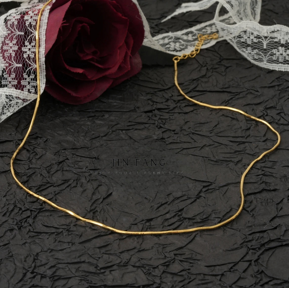 Women's Color Retention Gold Buckle Snake Bones Chain Pinhole Universal Fashion Necklaces