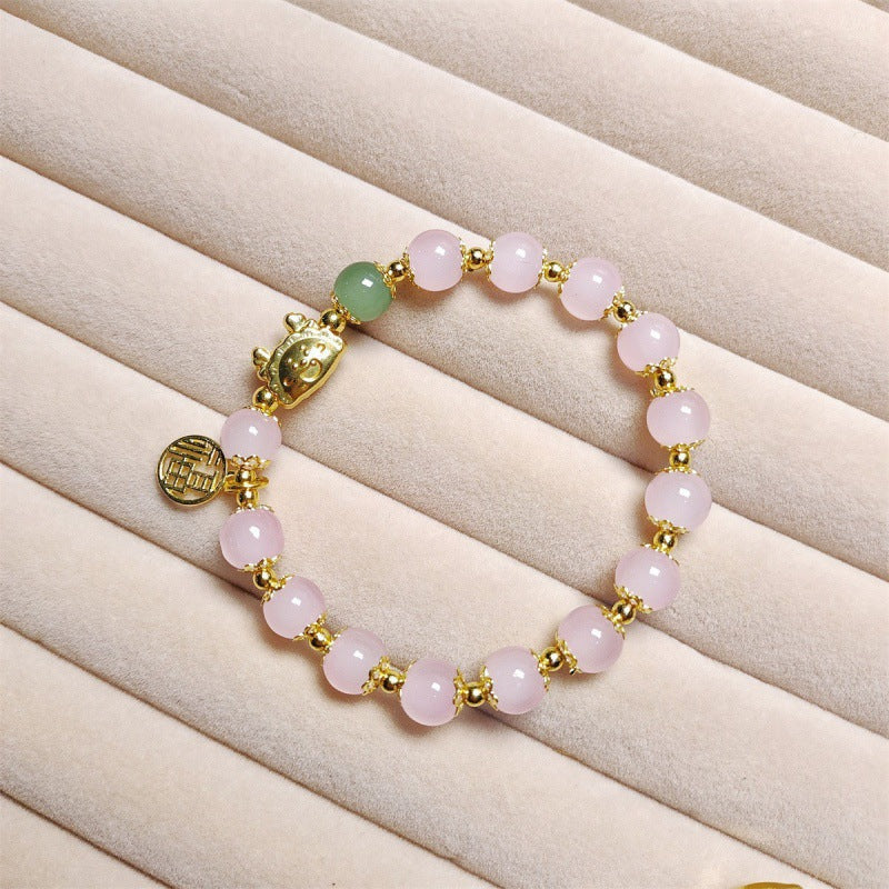 Camellia Little Daisy Crystal Girlfriends Color Glass Chipping Bracelet