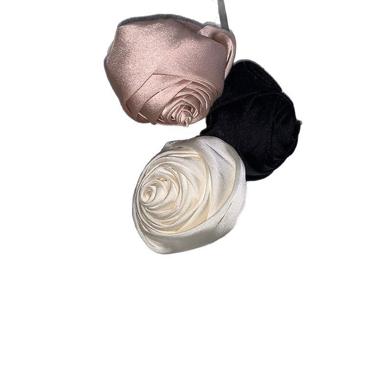 Niche Retro Pure Rose Handmade Wrist Flower Silk Female Sexy Collar