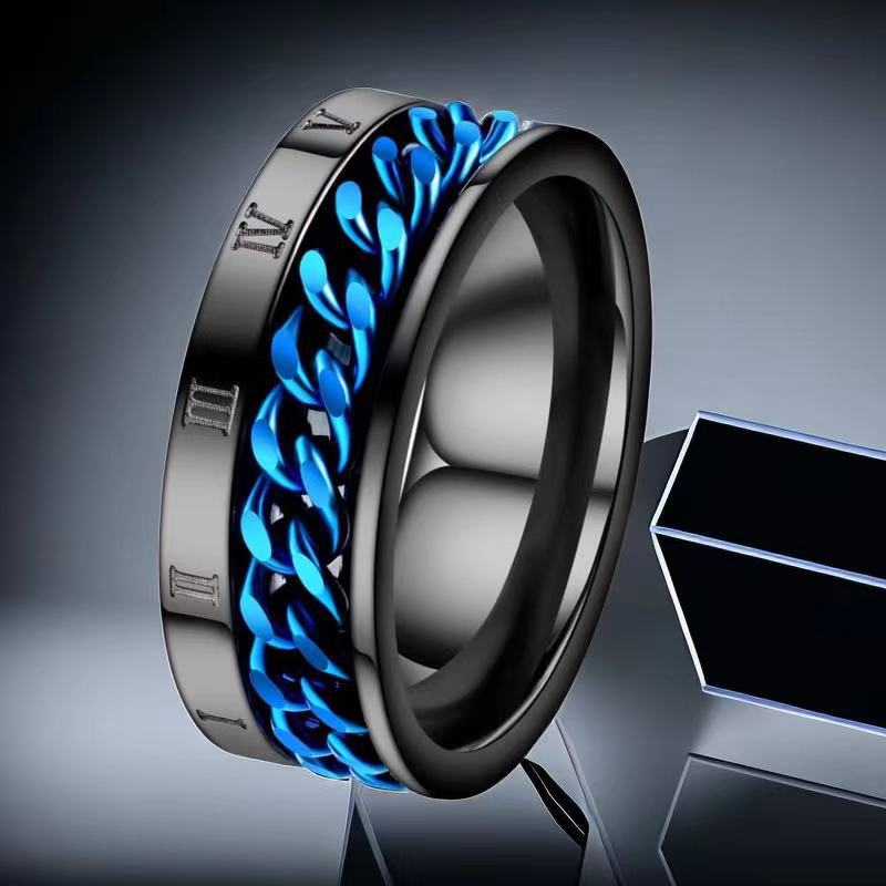 Stainless Steel Rotating Chain Decompression Roman Rings