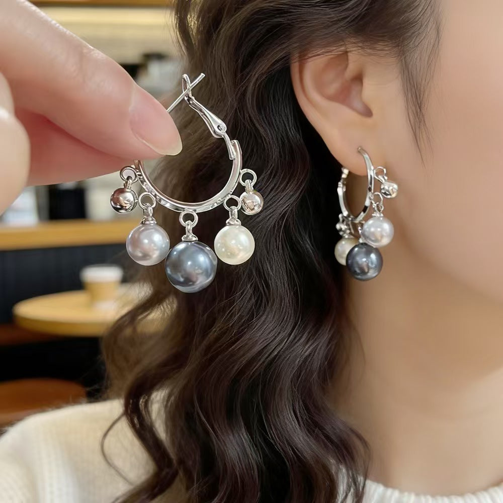 Bead Tassel Ear Clip Affordable Luxury Fashion Color Matching Design Earrings