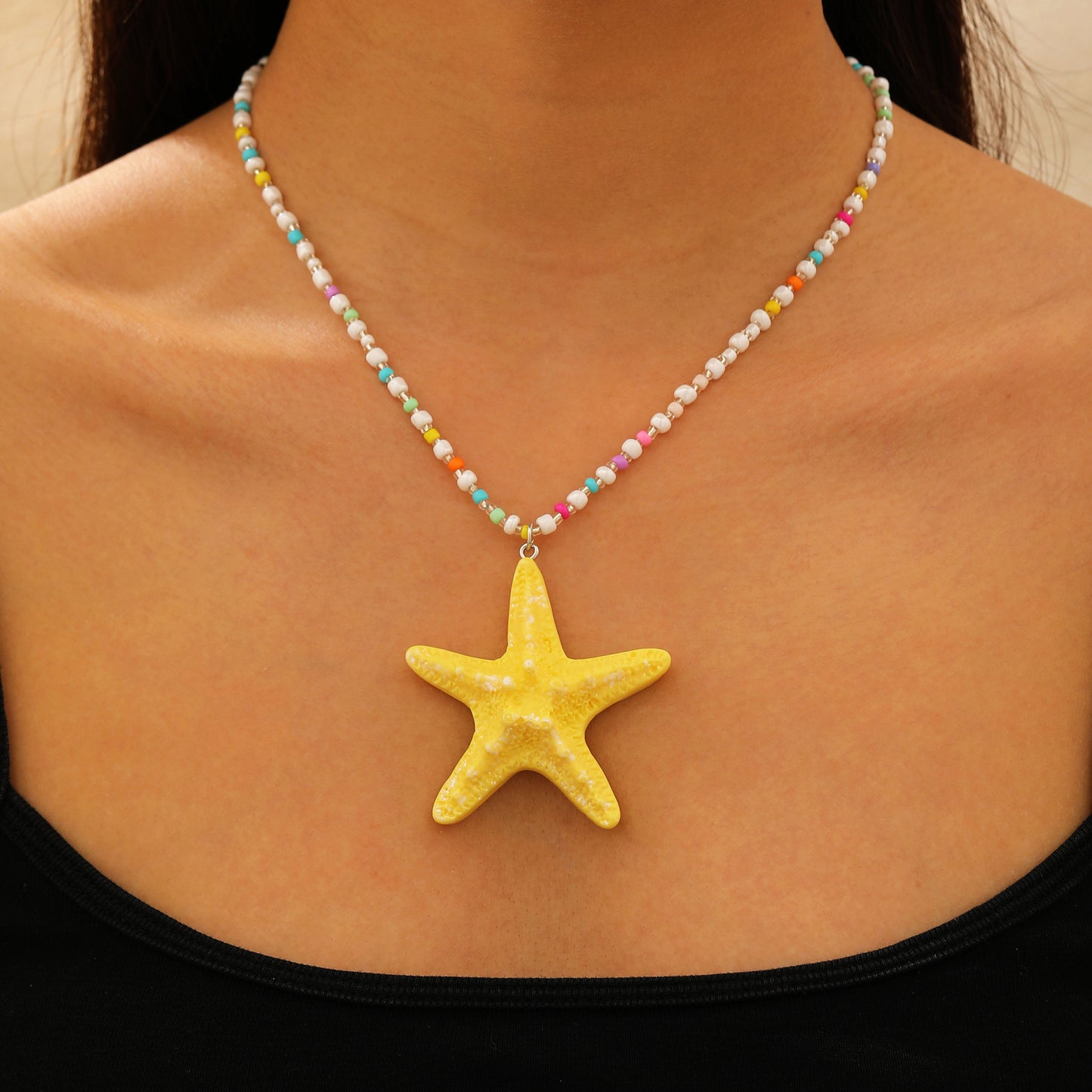Beach Double Layer Starfish Three-piece Fashion Suit Female Summer Earrings