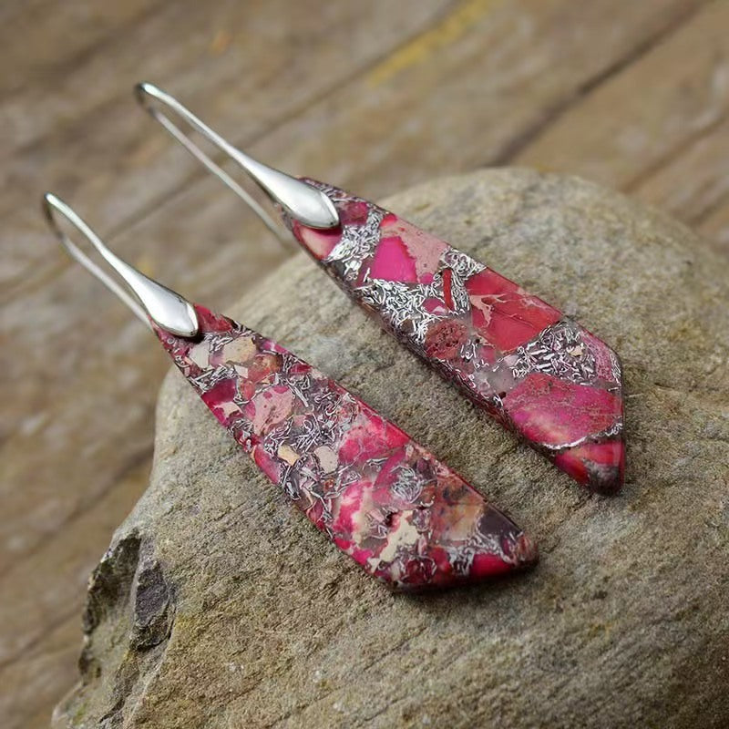 Bohemian Emperor Stone Geometric Popular Natural Earrings