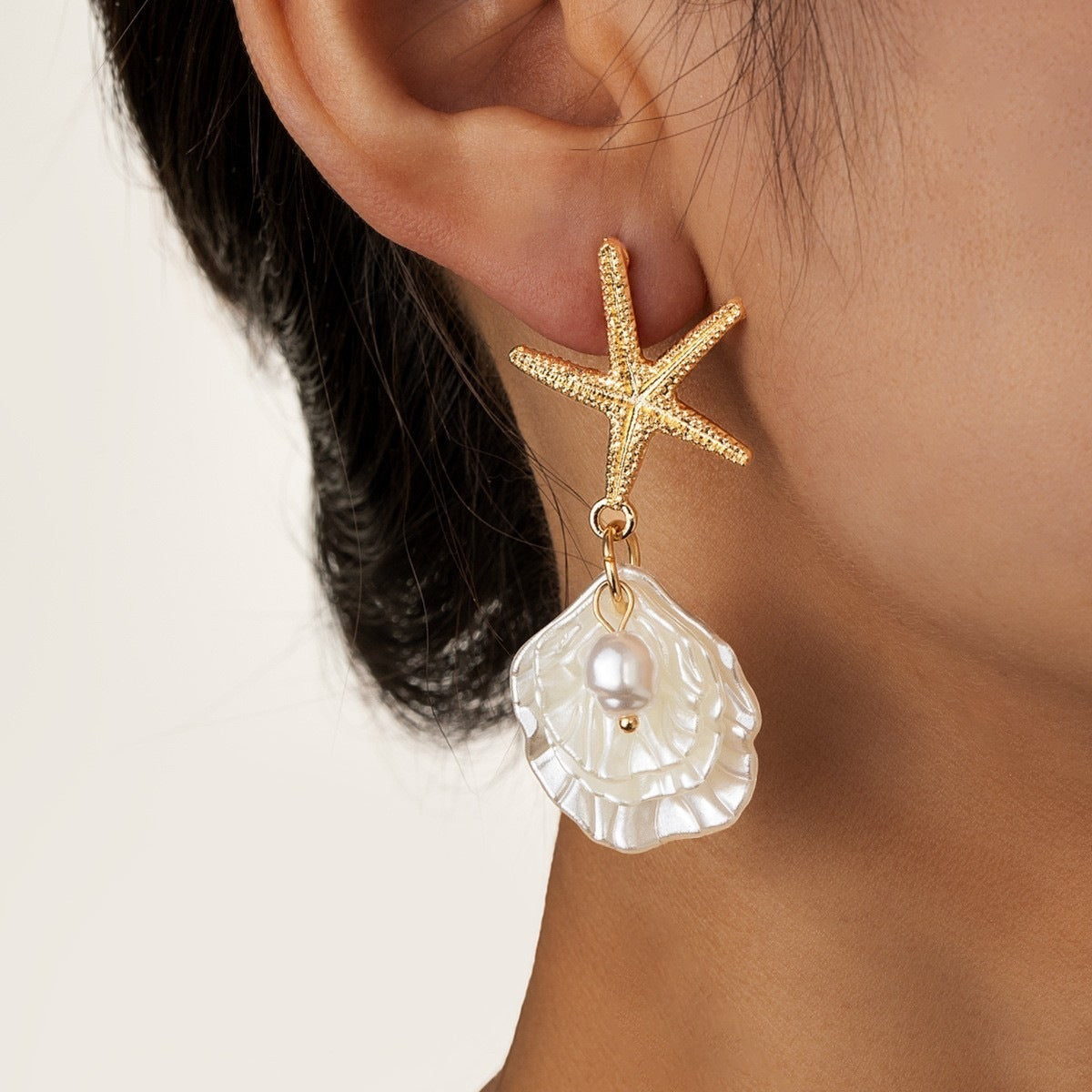 Women's Beach Vacation Style Alloy Starfish Shaped Stud Earrings