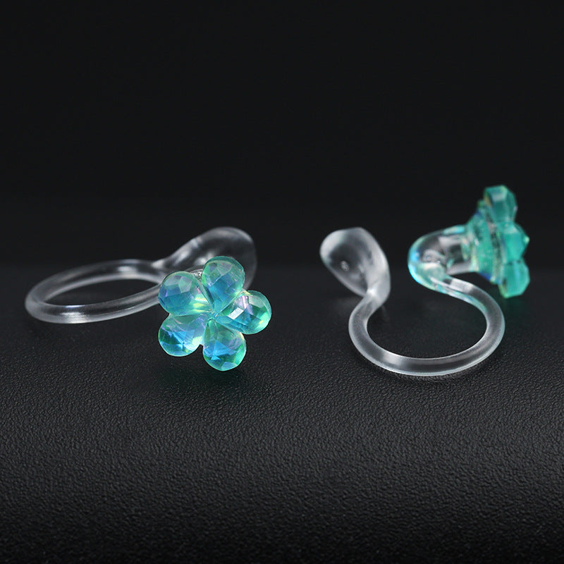 Fairy Flower Resin Summer Style Sweet Simple Temperament Stud Earrings