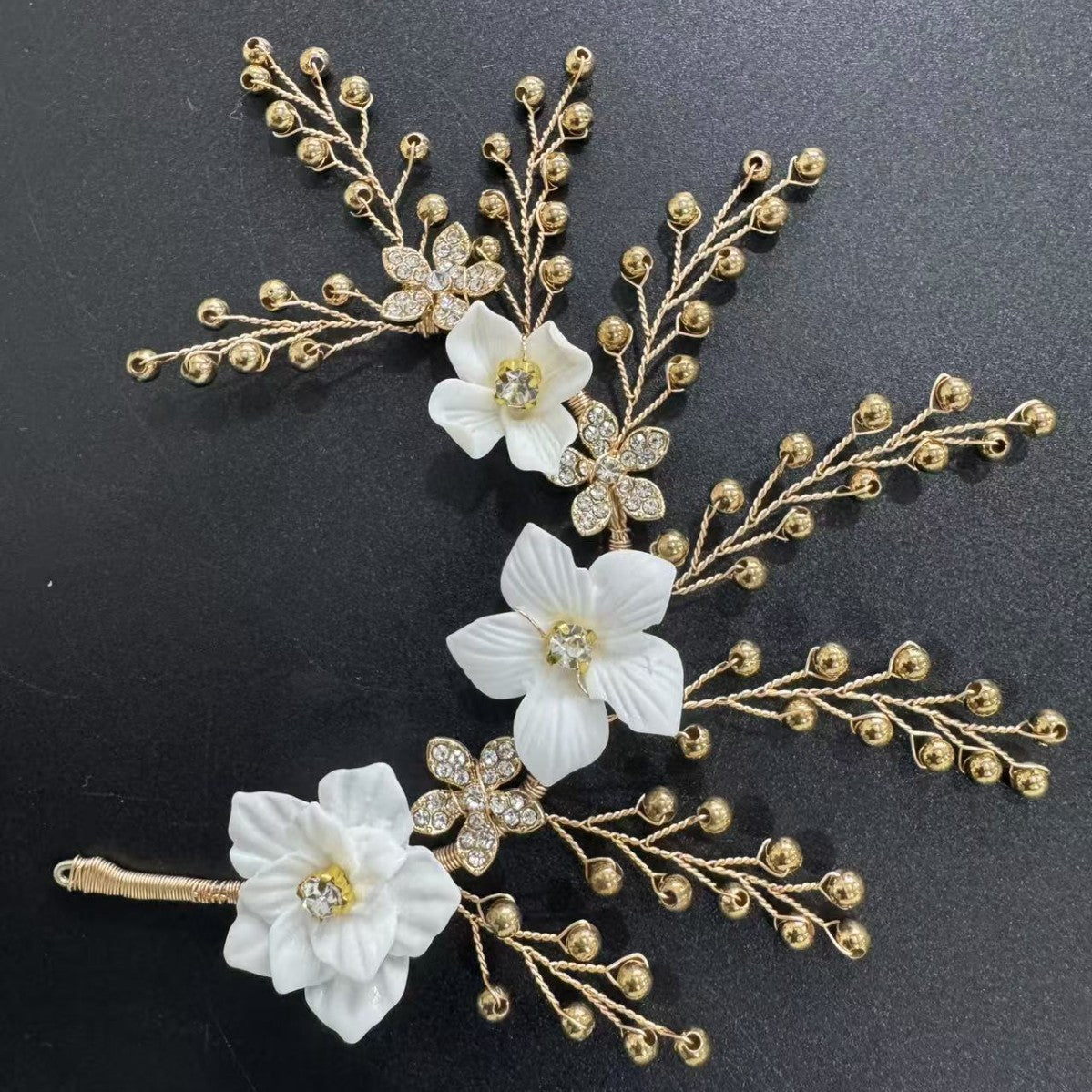 Ethnic Thailand Resin Flower Bead Alloy Barrettes Ear Hook