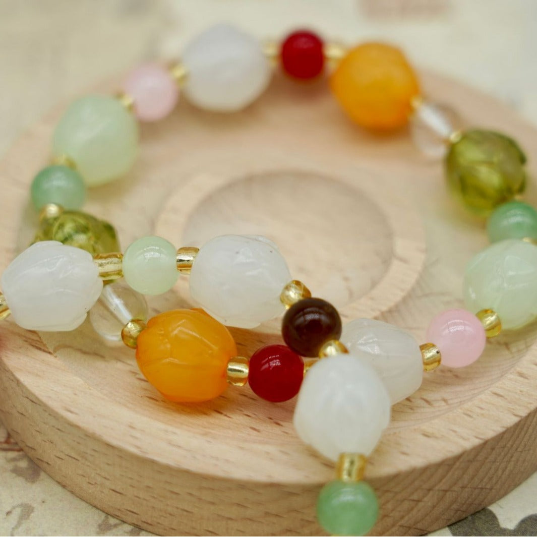 Women's & Men's Jade Lotus Beaded Retro Advanced Chinese Bracelets