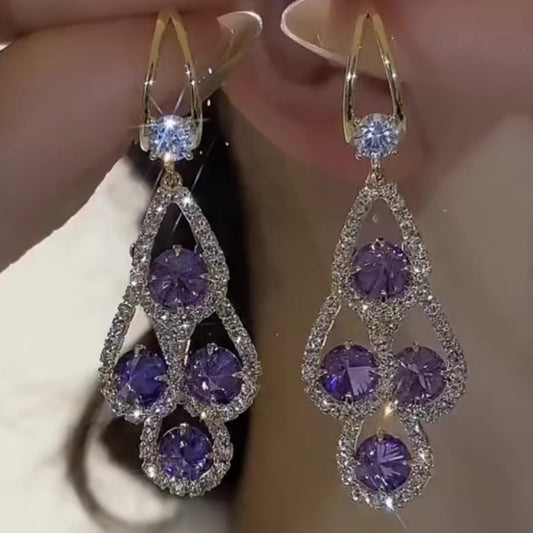 Women's Water Drop Ear Clip Trendy Minority Fashion High-grade Entry Earrings