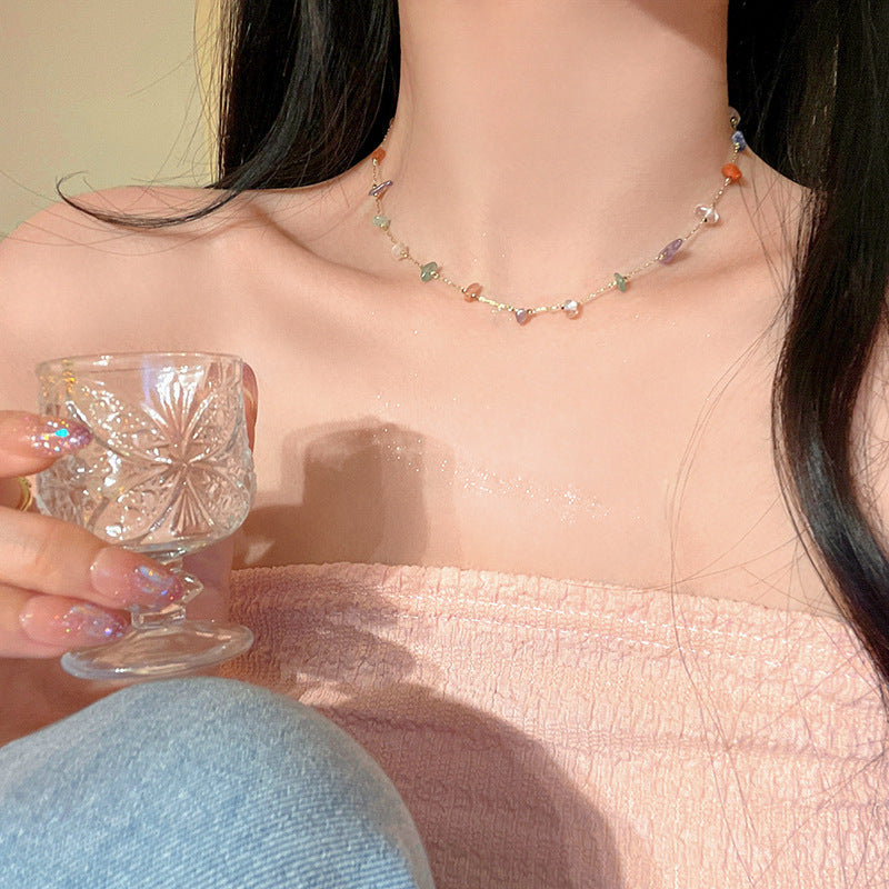 Stone Female Minority Geometric Clavicle Chain Collar