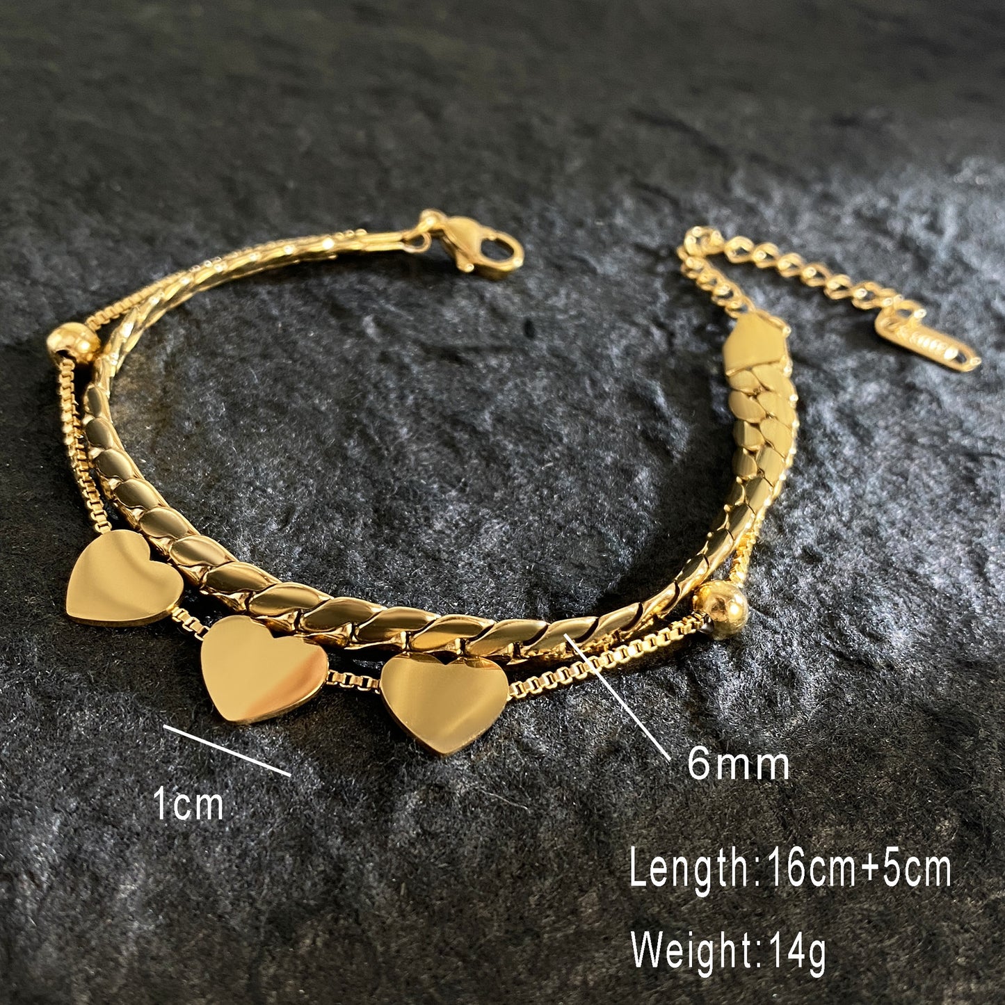 Design Whole Body Titanium Steel Gold-plated Bracelets