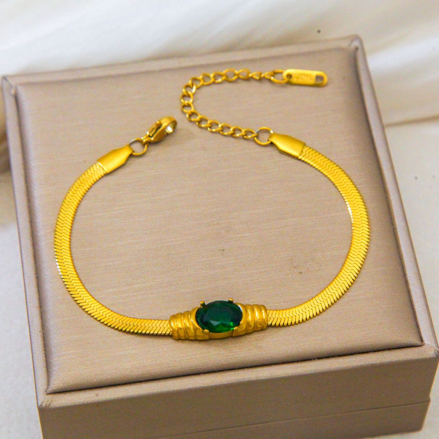 Blade Chain Retro Colorful Glass Zircon Inlaid Bracelets
