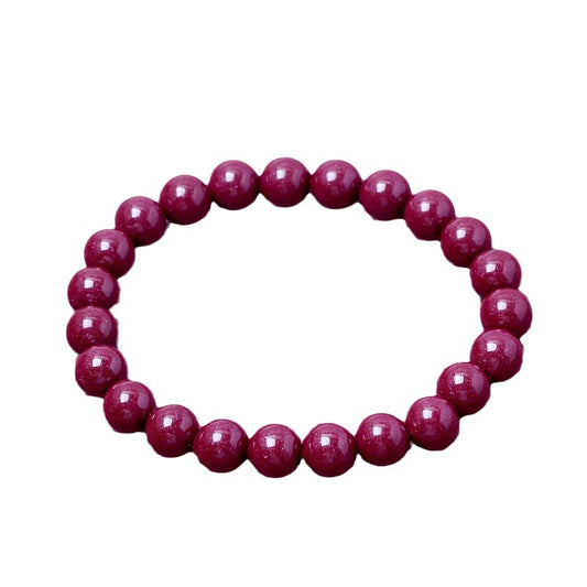 Crystal Cinnabar Purple Gold Sand Round Beads Bracelets