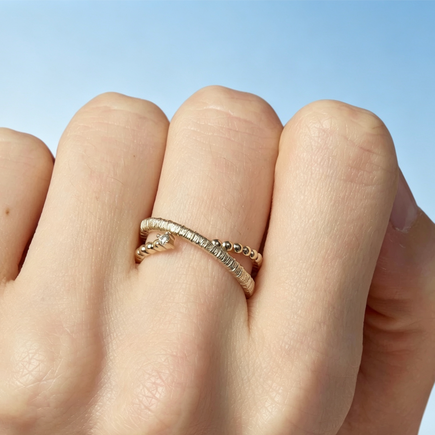 Women's Series Cross Winding Female Light Luxury Titanium Gold Rings