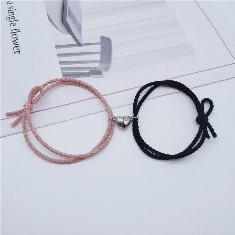 Magnet Rubber Band Girlfriends Friendship Couple Bracelet