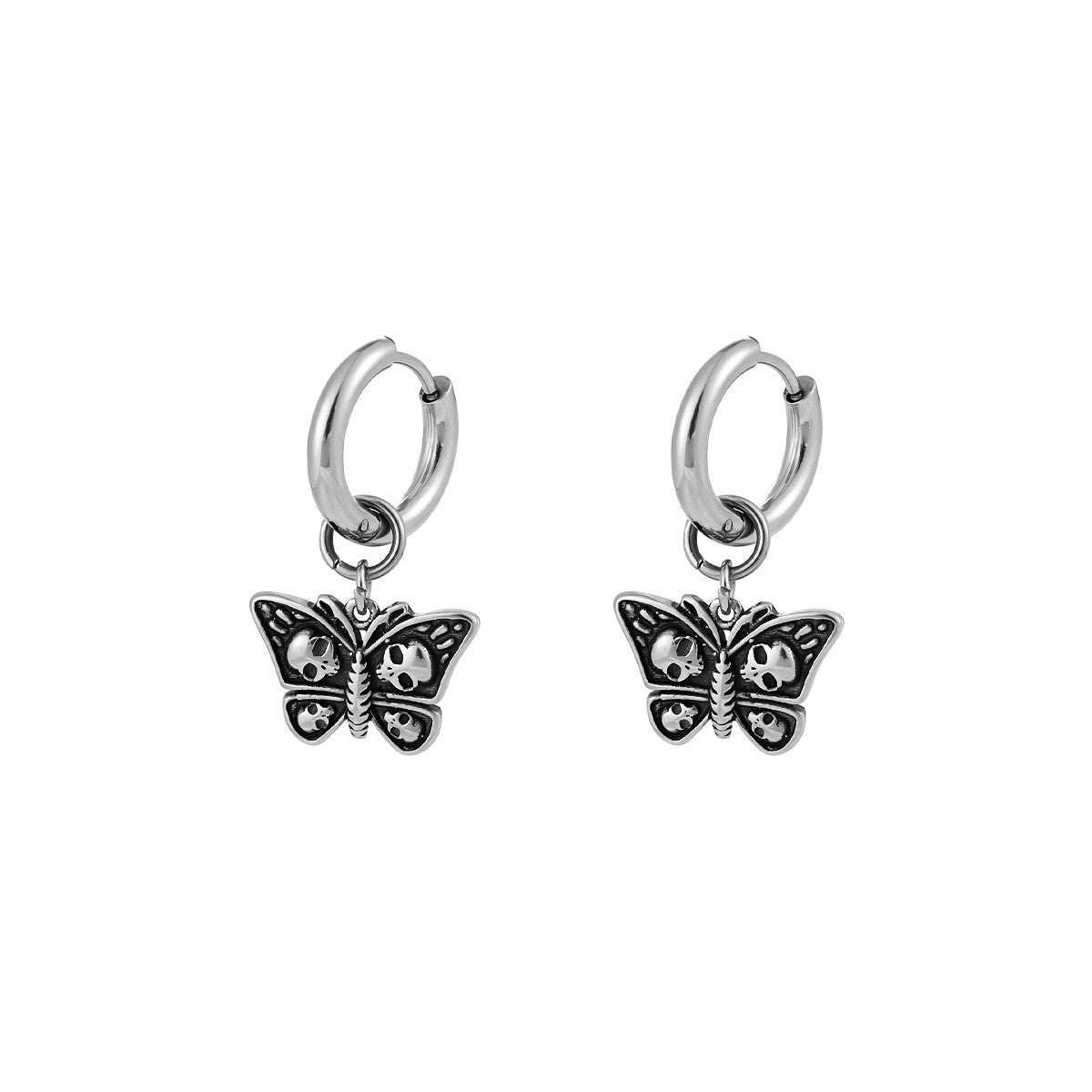 Women's & Men's Steel No Fading Fashion Butterfly Eardrops High Earrings