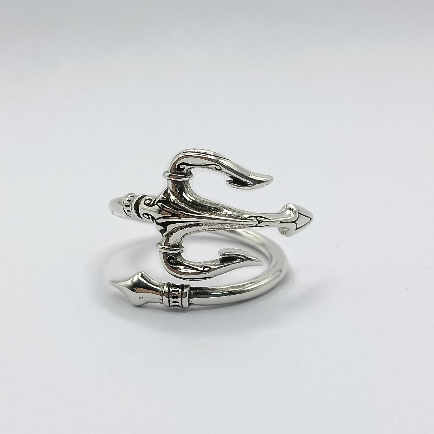 Women's & Men's Trident Sier Jewelry Niche Designer Hipster Rings