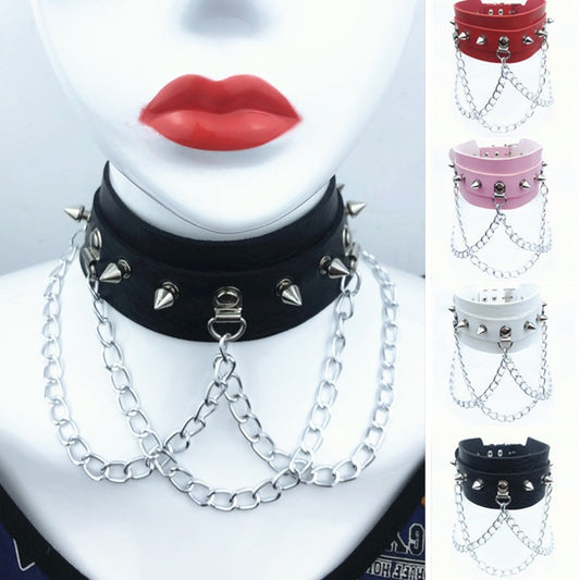 Neckband Punk Street Shooting Nightclub Personality Metal Chain Clavicle Exaggerated Collar