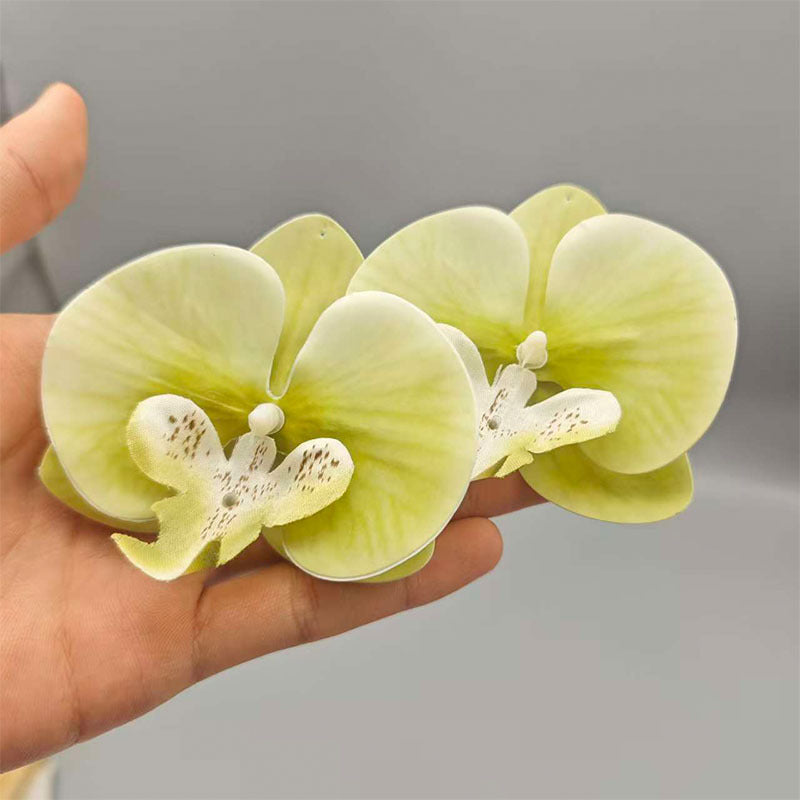 Women's Personalized Three-dimensional Phalaenopsis Flower Head Flowers Exaggerated High Sense Stud Earrings