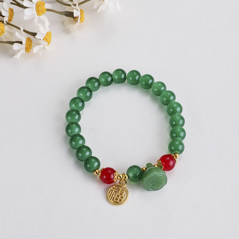 Peace Buckle Imitation Jade Lucky Fortune Bracelets