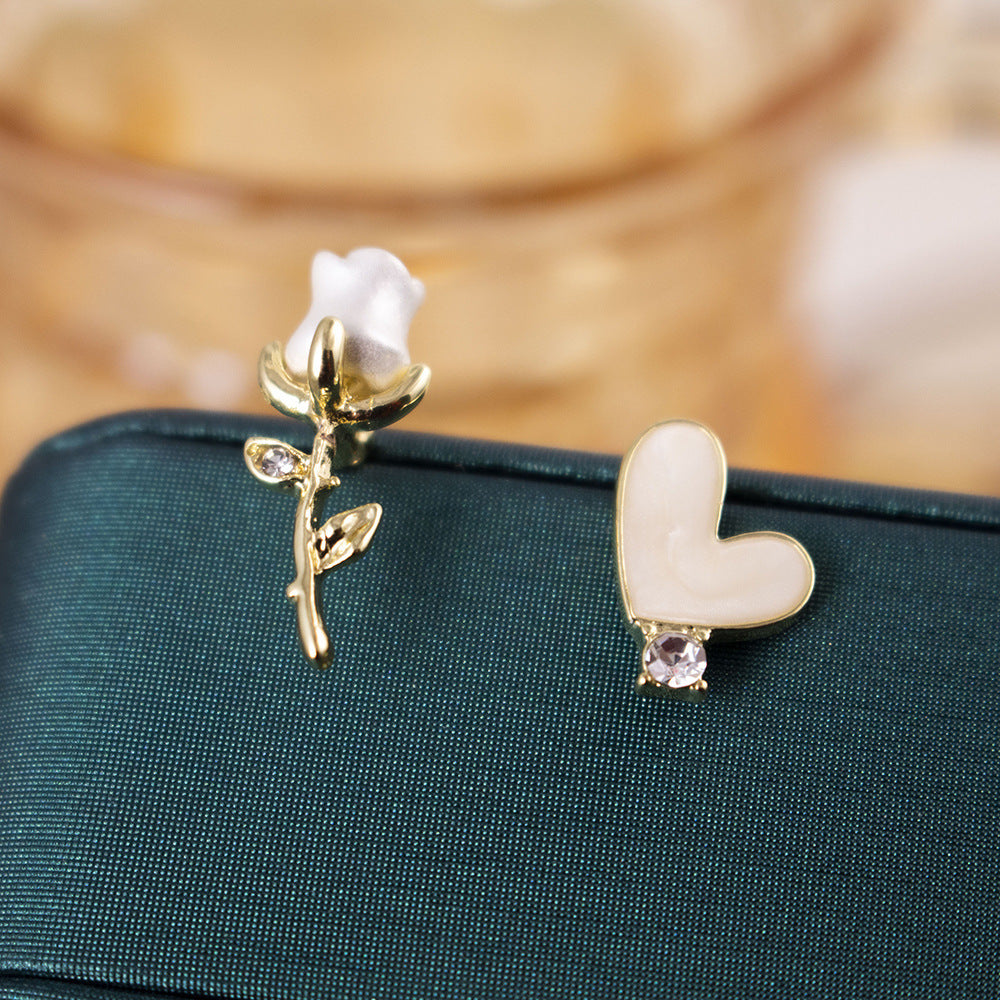 Inlaid Zircon Flower Elegant High-grade Pearl Earrings
