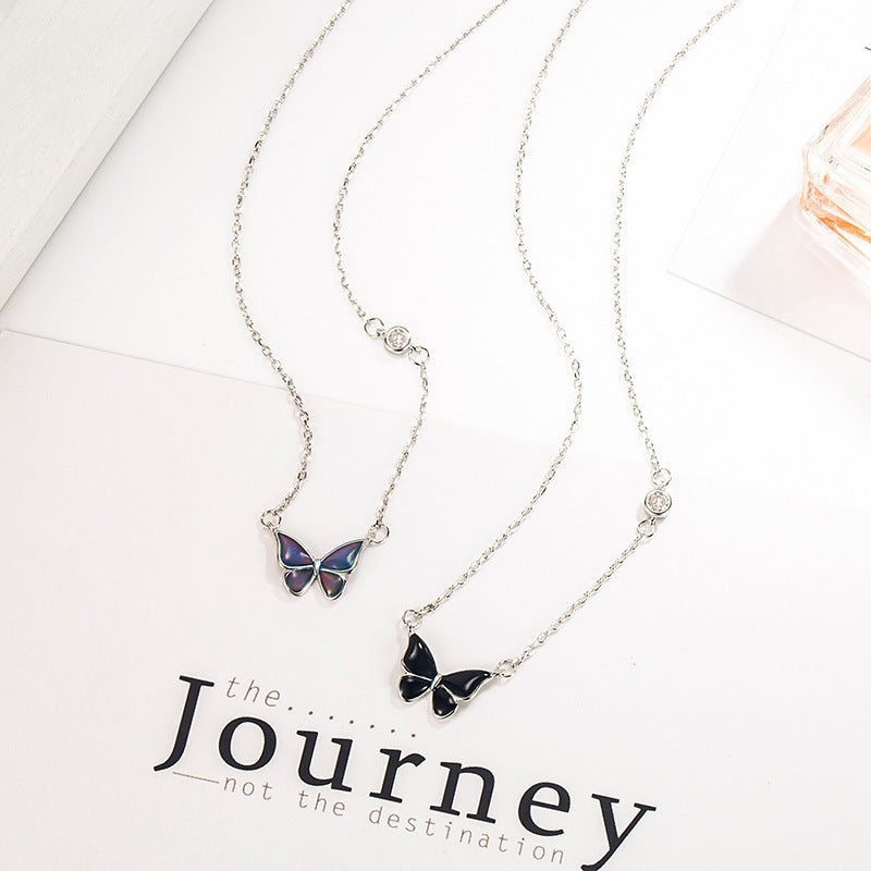 Women's Butterfly For Light Luxury Minority Design Clavicle Chain Birthday Necklaces