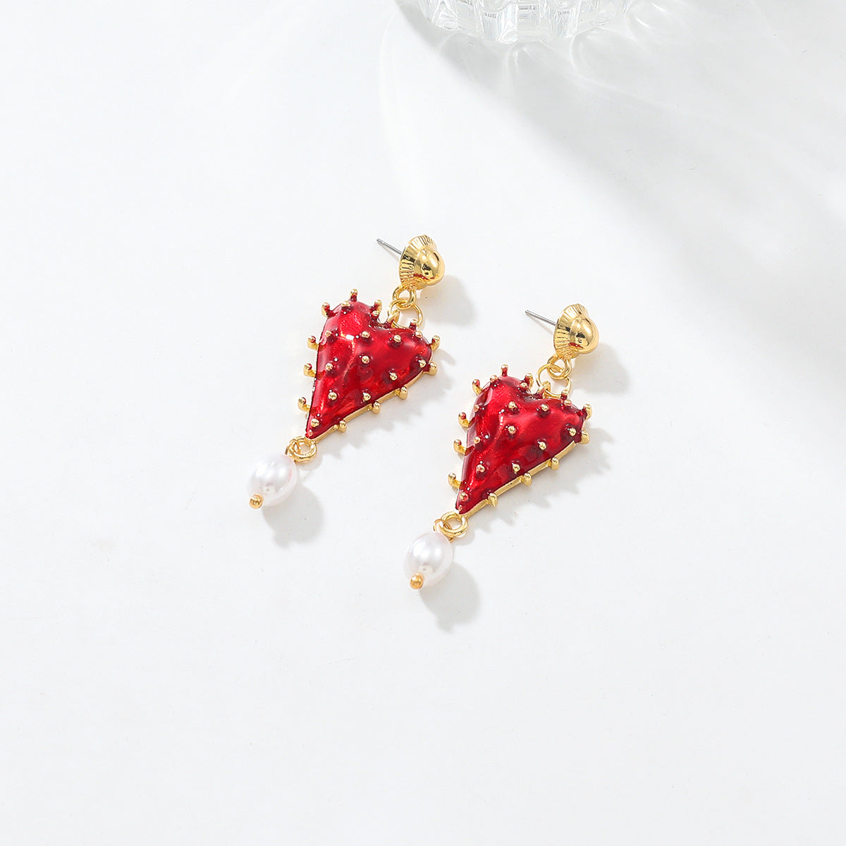 Women's Love Creative Sier Needle Baroque Pearl Earrings