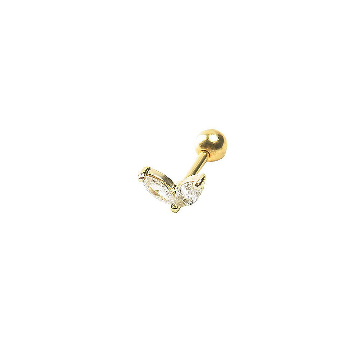 Inlaid Nail Straight Rod Stainless Steel Stud Earrings