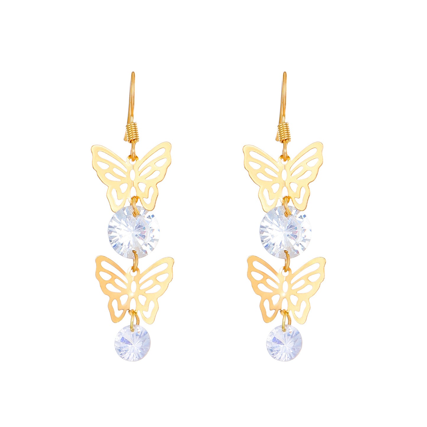 Popular Diamond Music Note Elegant Asymmetry Shining Personality Earrings