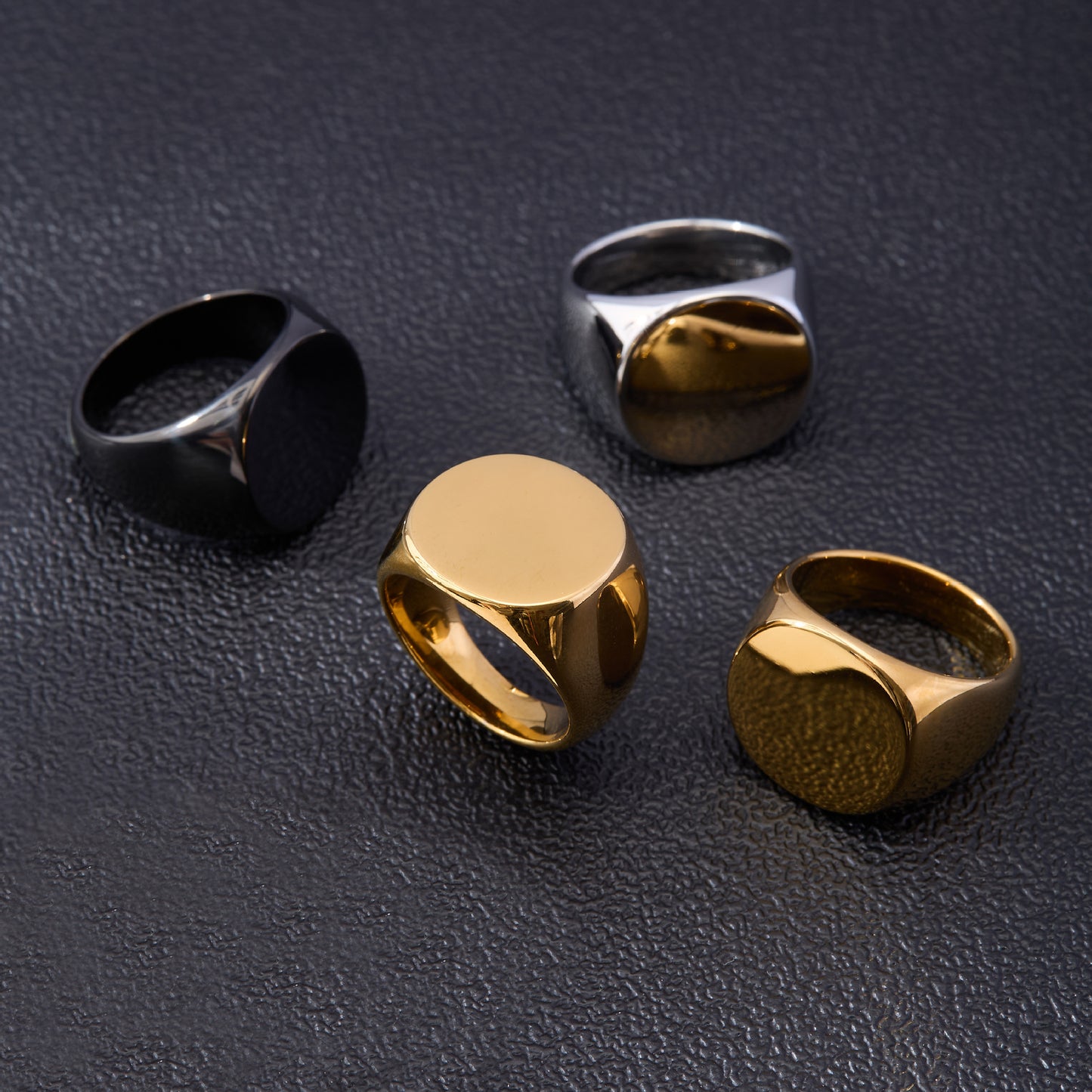 Steel Stainless Can Carve Writing Design Laser Rings
