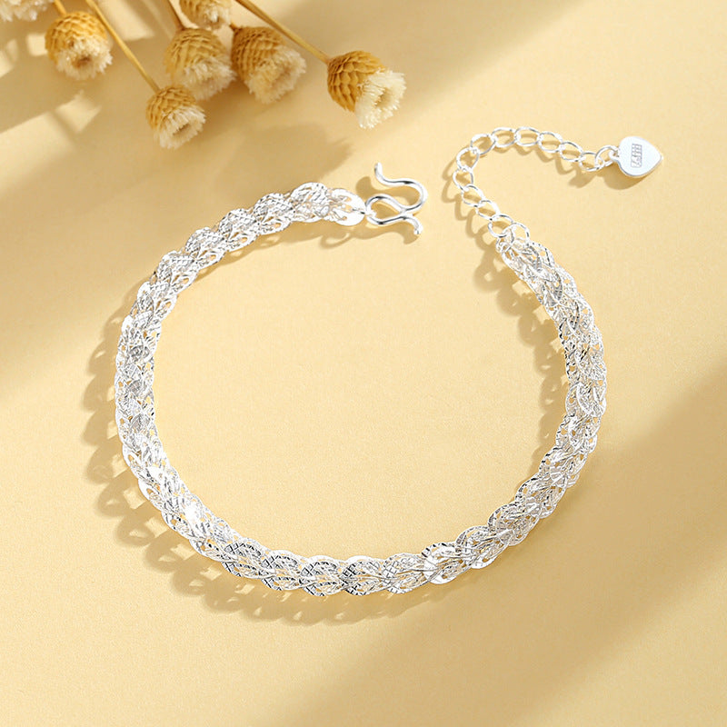 Korean Style Sier Plated Phoenix Tail Female Ethnic Bracelet