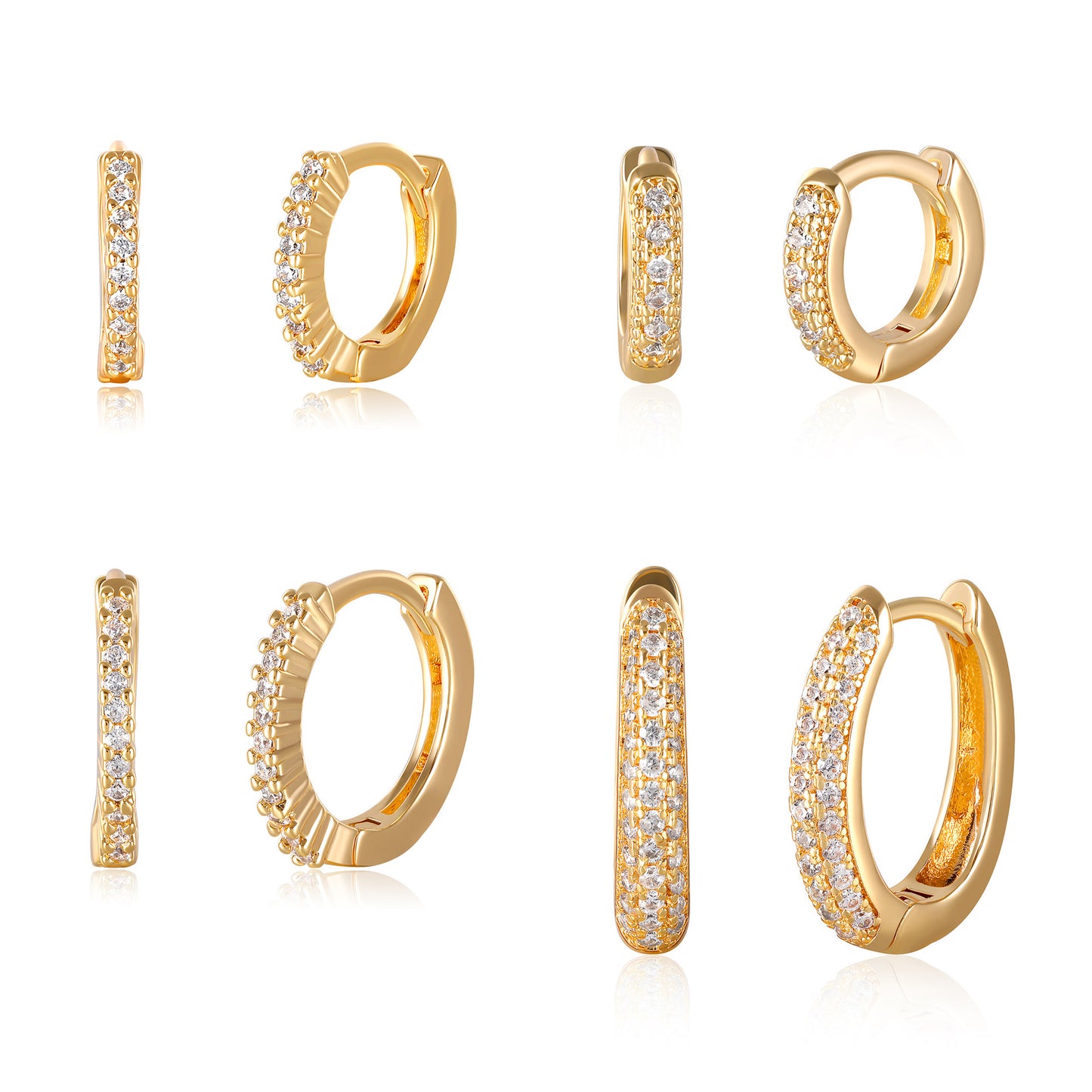 Gold Zircon Temperament Ear Clip Light Earrings