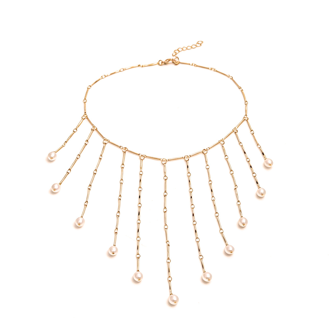 Fashion Trendy Pearl Female Graceful Tassel Clavicle Chain Necklace