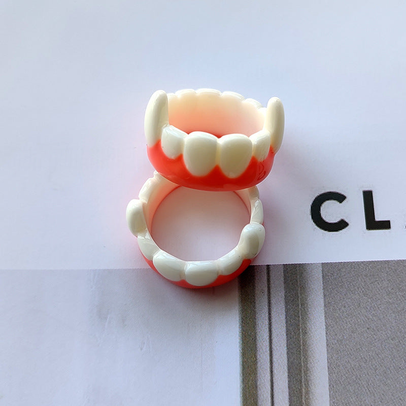 Color Matching U-shaped Teeth Shape Small Rings