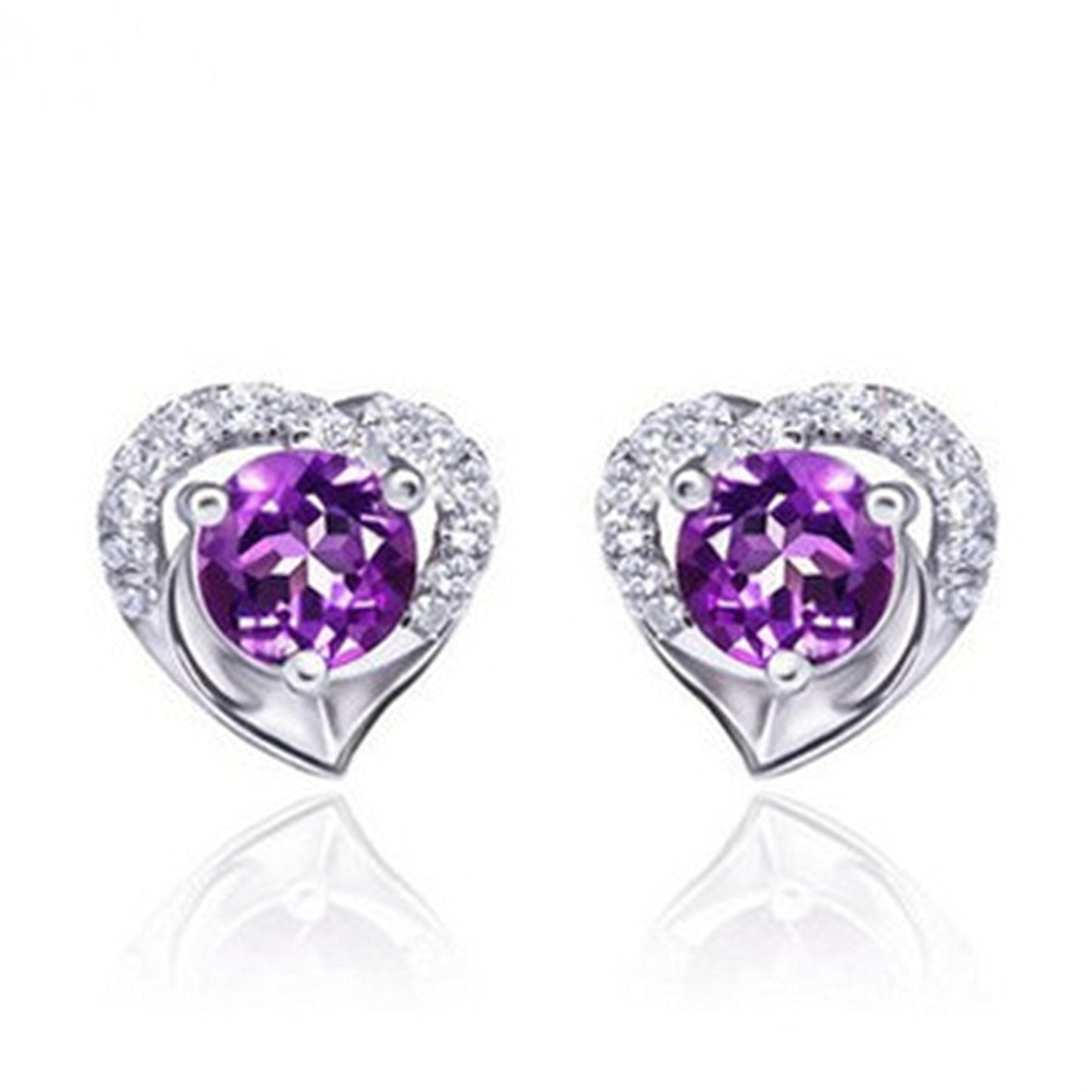Moissanite Ear Female With Hearts Sterling Earrings