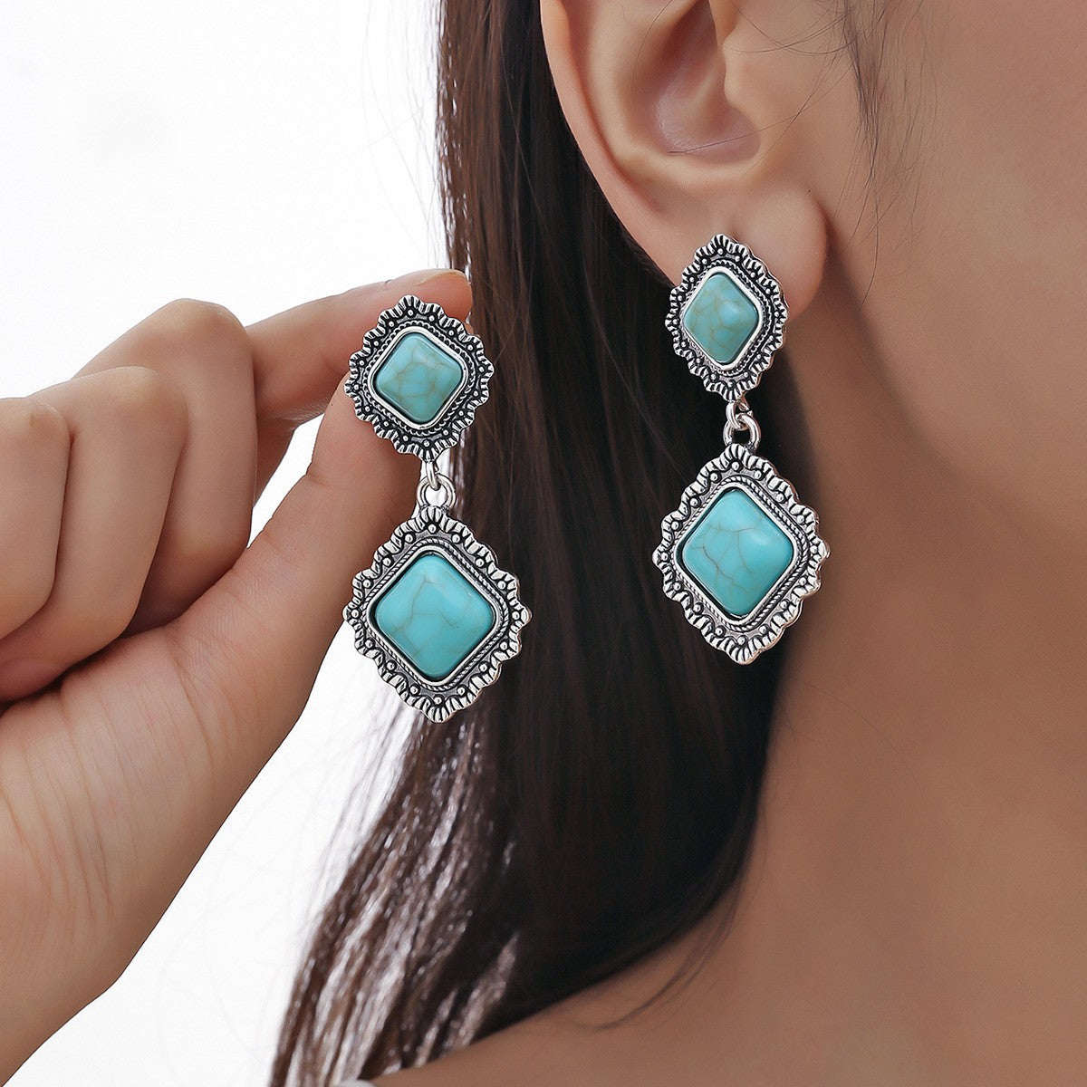 Ethnic Style Bohemian Vintage Turquoise Personalized Earrings