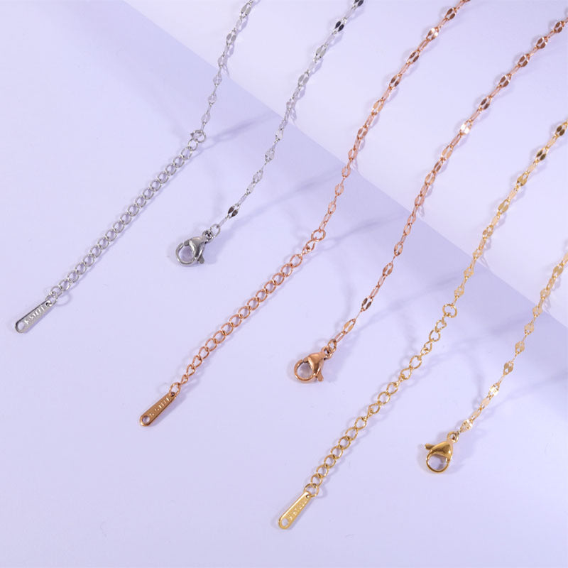 Stainless Steel Chain Lip Clavicle Basic Necklaces