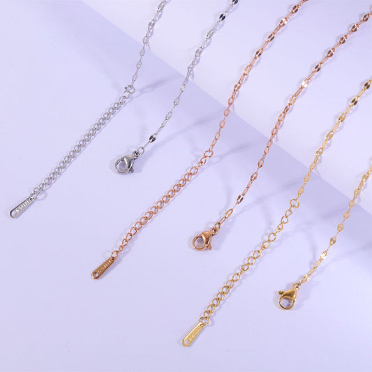 Stainless Steel Chain Lip Clavicle Basic Necklaces