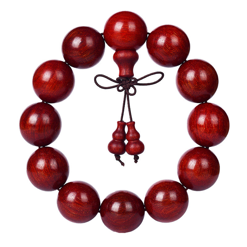 Women's & Men's Lobular Rosewood High Density Submerged Red Sandalwood Buddha Beads Bracelet