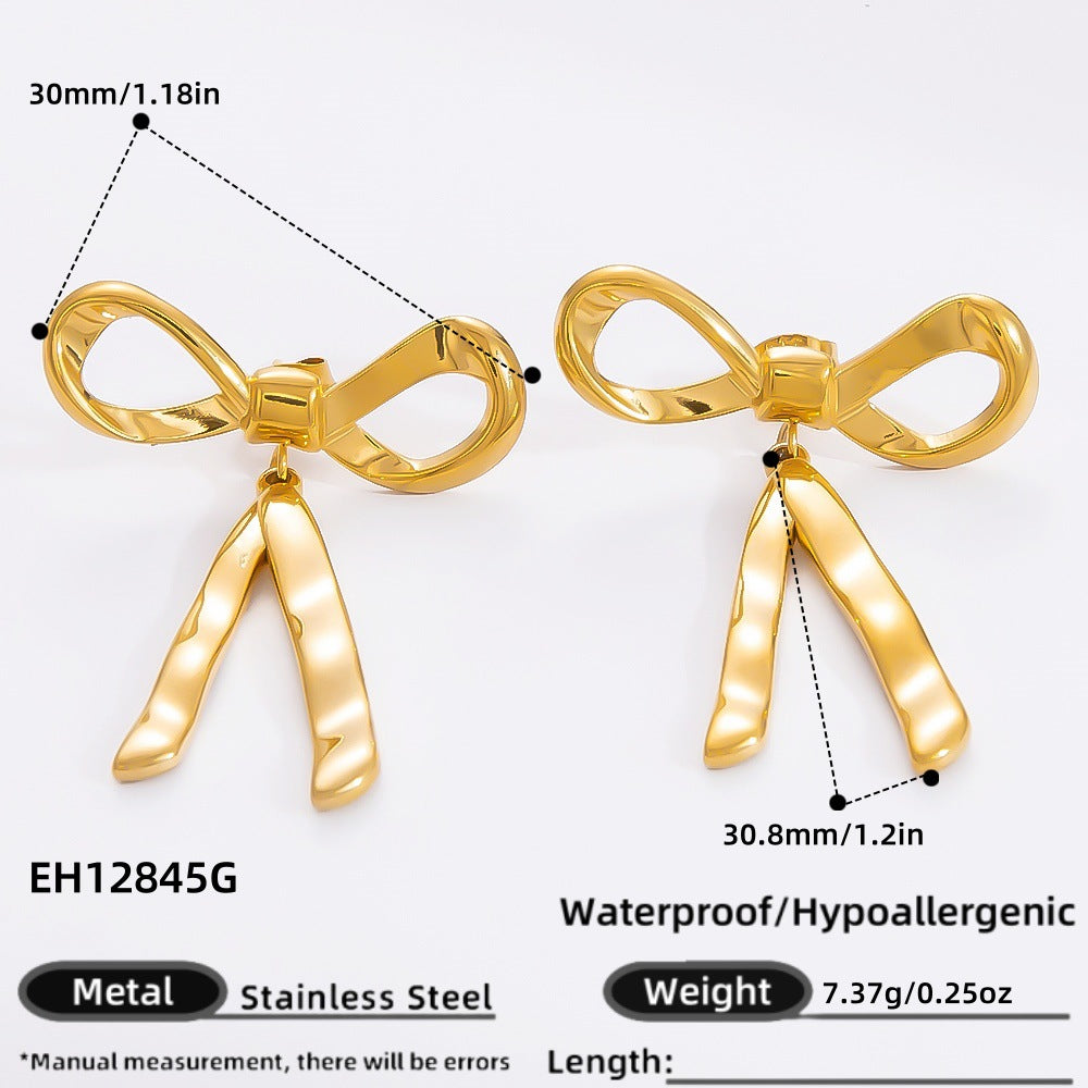 Women's Love Heart Stainless Steel Gold-plated Do Not Fade Earrings