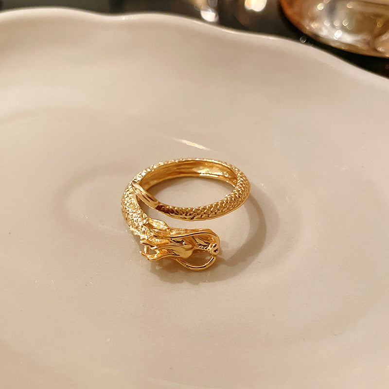 Gold-plated Zircon Geometric Open Korean Style Rings