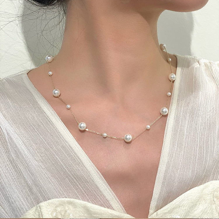 Pearls Female Simple Personalized Graceful Fashionable Clavicle Chain Cold Necklaces