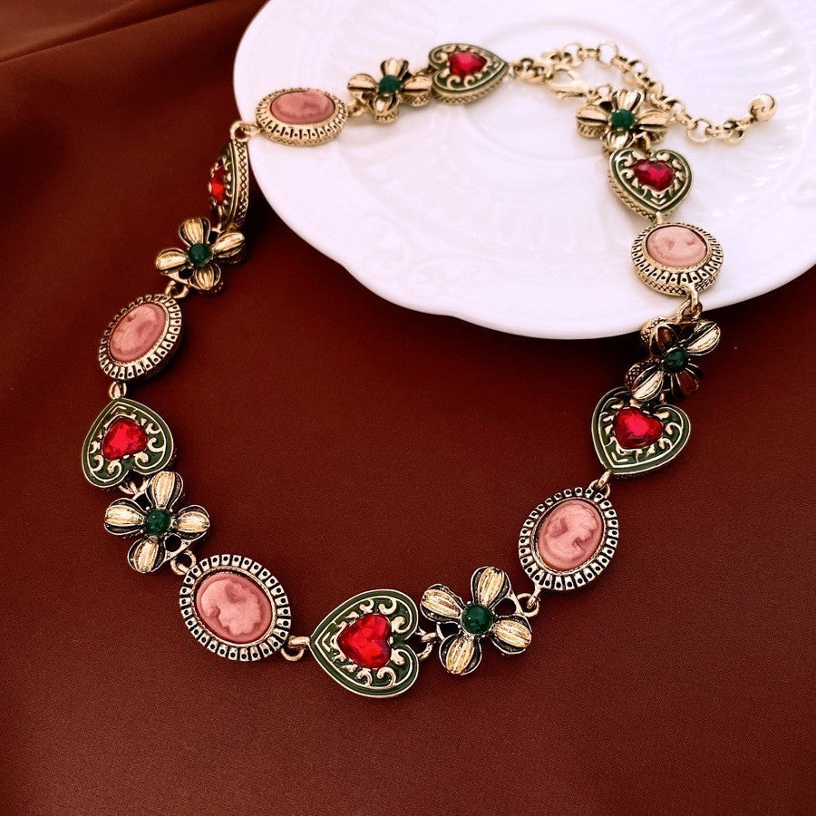 Women's Dripping Oval Tassel Exaggerated Personalized Sweater Chain Jewelry Set