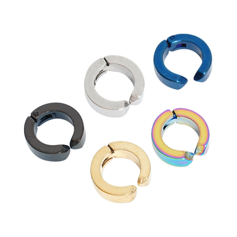 Men's Simple Stainless Steel Temperament No Piercing Ear Clip Earrings