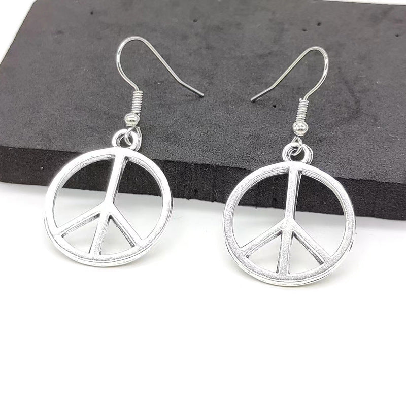 Peace Logo Bohemian Vintage Alloy Eardrop Earrings